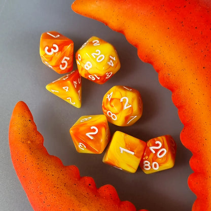 Orange & Yellow Dual Swirl Dungeons & Dragons Dice Set