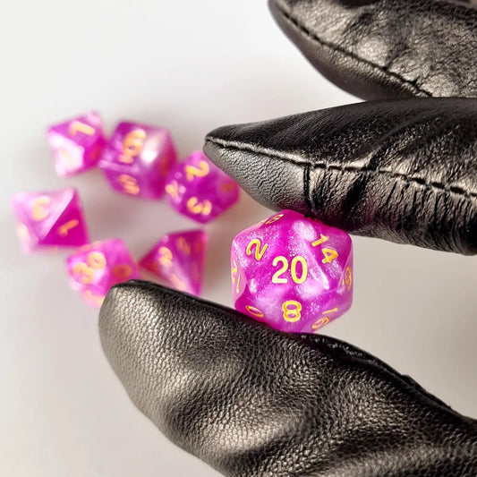 Pink & White Cosmos Dungeons & Dragons Dice Set