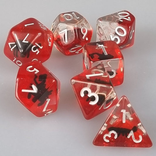 Red Scorpion Polyhedral Dice Set - DiceBag.co.uk