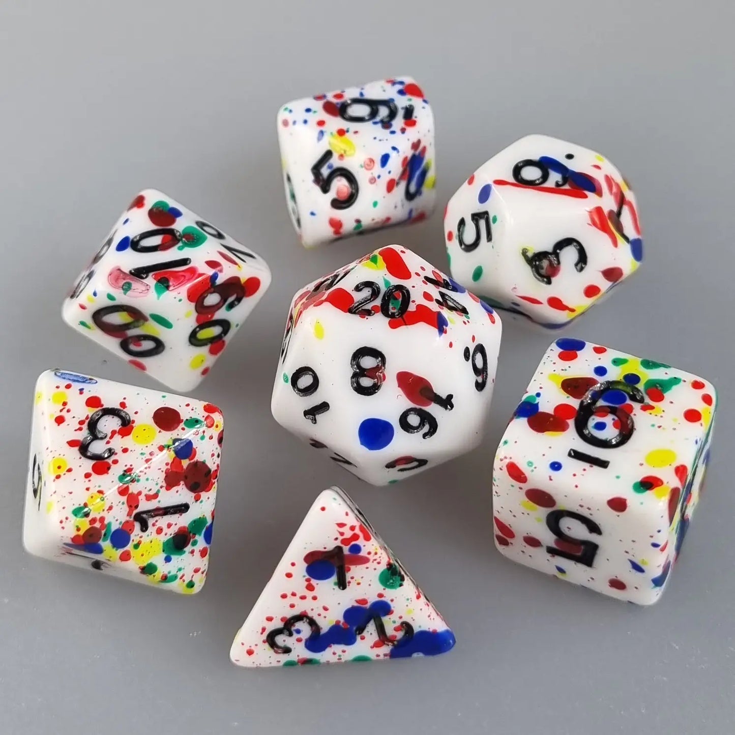 Rainbow Splatter Dungeons & Dragons Dice Set