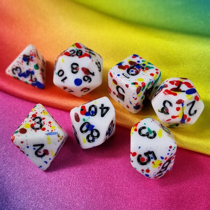 Rainbow Splatter Dungeons & Dragons Dice Set