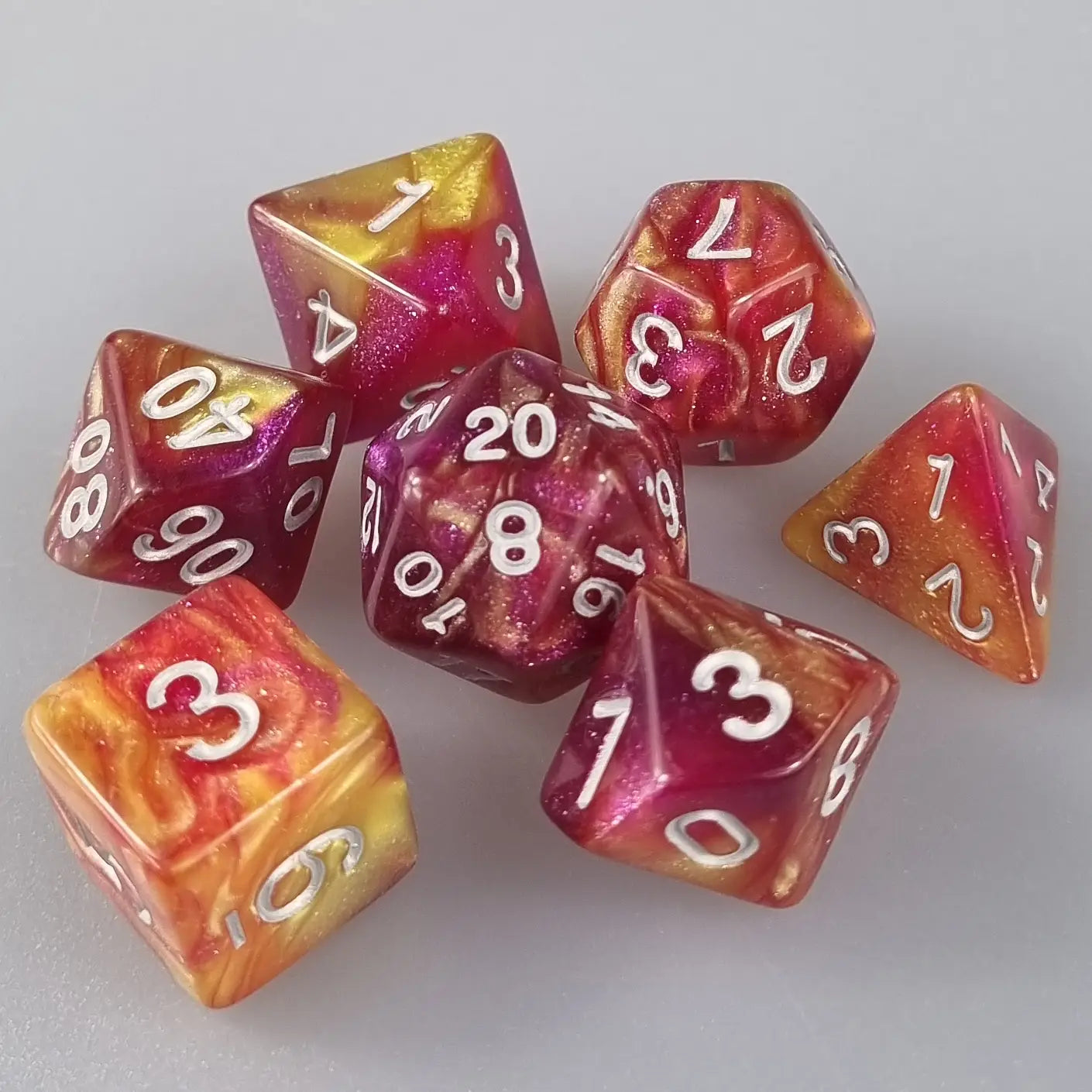 Pink & Gold Cosmos Dungeons & Dragons Dice Set