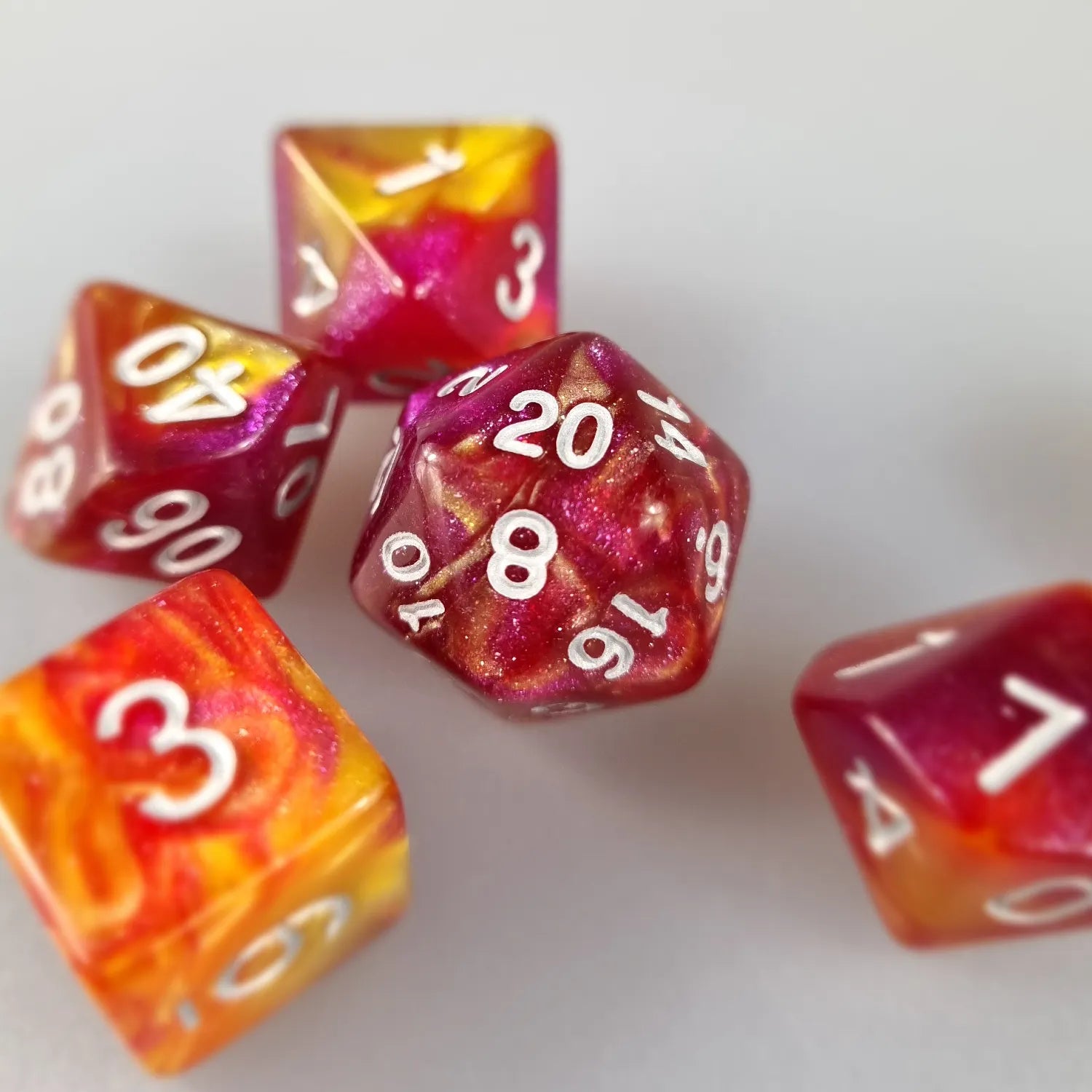 Pink & Gold Cosmos Dungeons & Dragons Dice Set