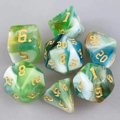 Green Mystic Haze Dungeons & Dragons Dice Set