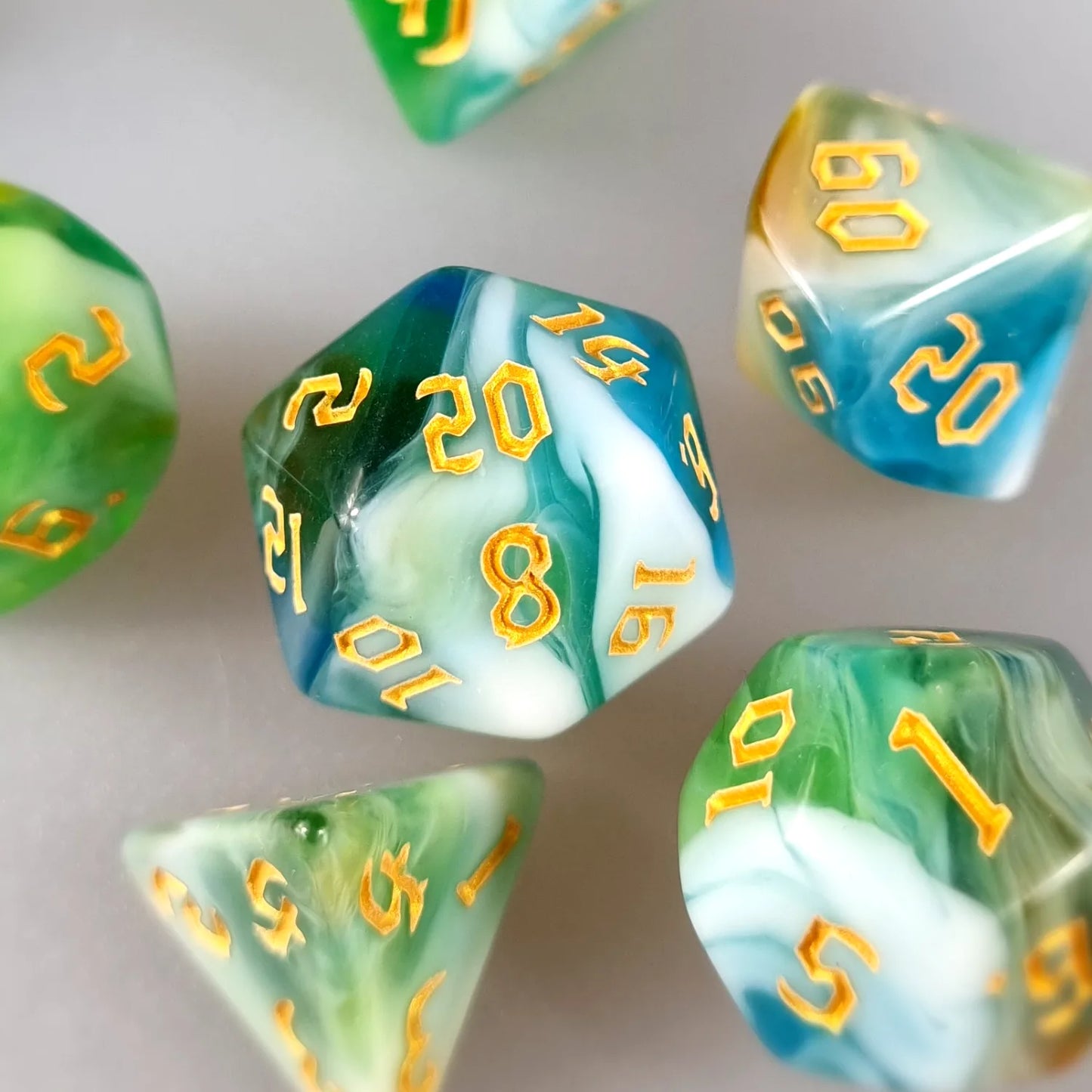 Green Mystic Haze Dungeons & Dragons Dice Set