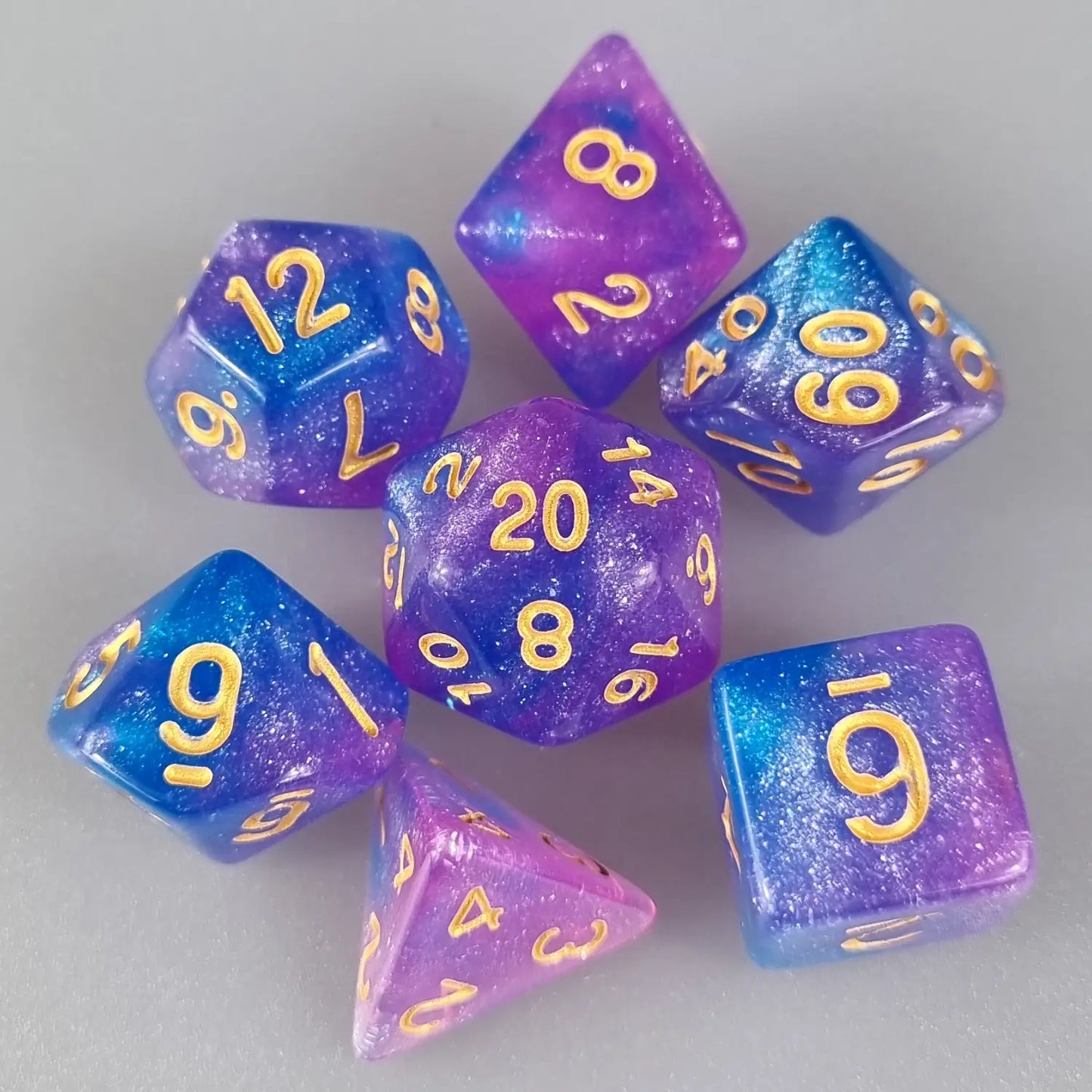 Pink & Blue Cosmos Dungeons & Dragons Dice Set