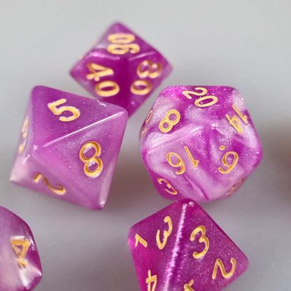 Pink & White Cosmos Dungeons & Dragons Dice Set