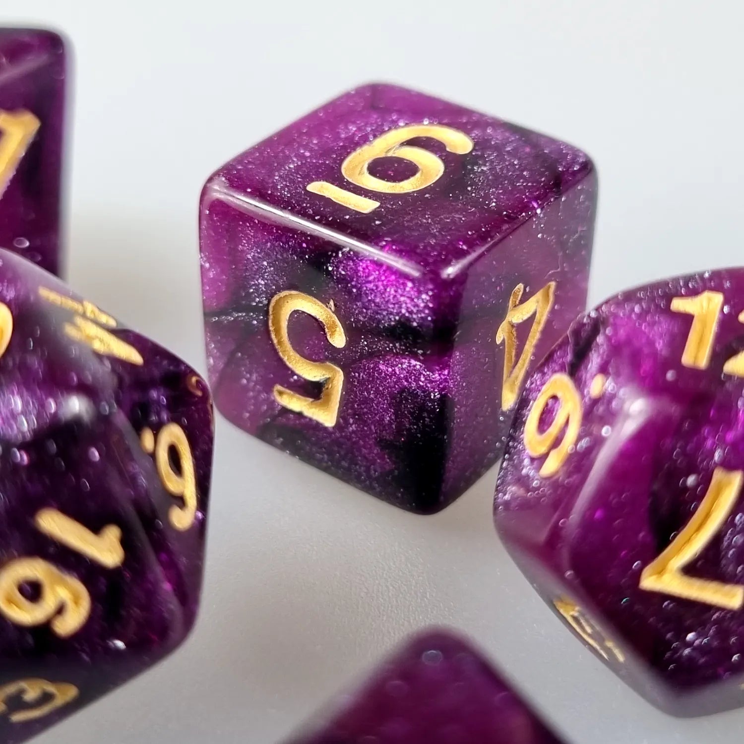 Purple & Black Cosmos Dungeons & Dragons Dice Set