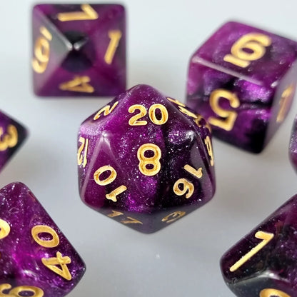 Purple & Black Cosmos Dungeons & Dragons Dice Set