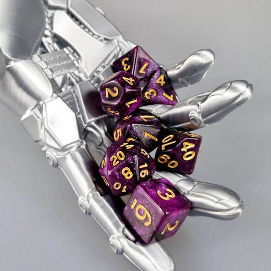 Purple & Black Cosmos Dungeons & Dragons Dice Set