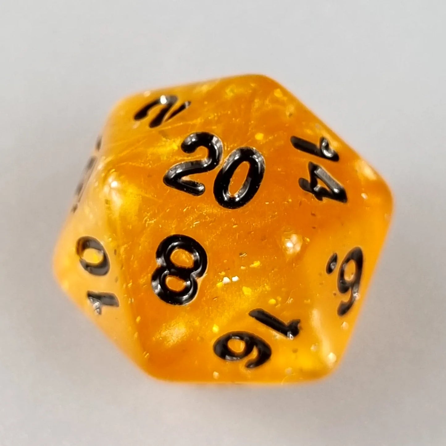 Yellow Translucent Glitter Dungeons & Dragons Dice Set