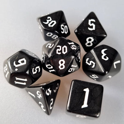 Black & White Dungeons & Dragons Dice Set