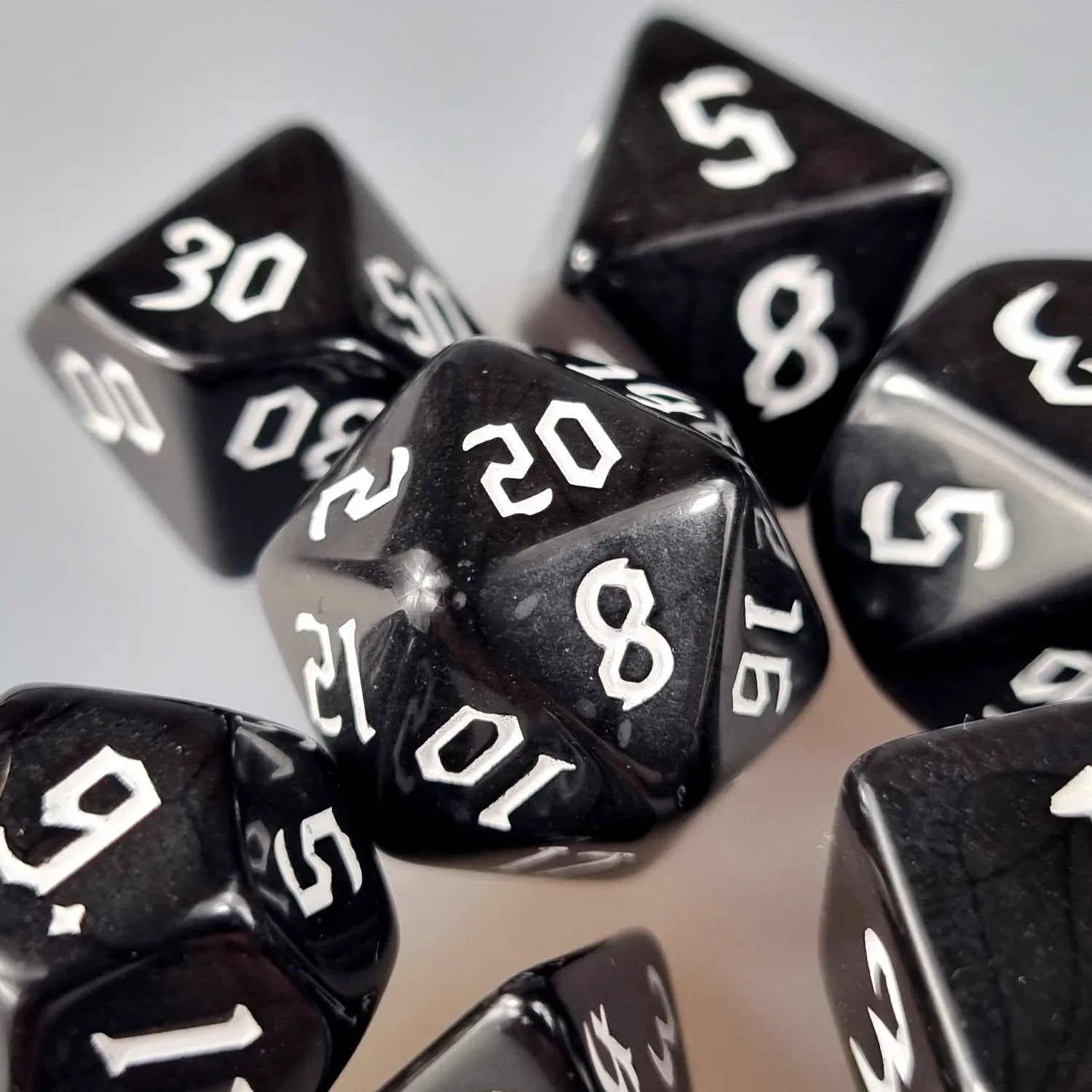 Black & White Dungeons & Dragons Dice Set