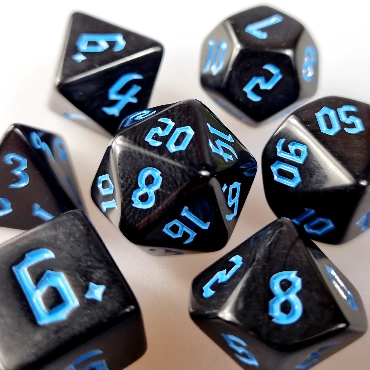 Black & Blue Dungeons & Dragons Dice Set