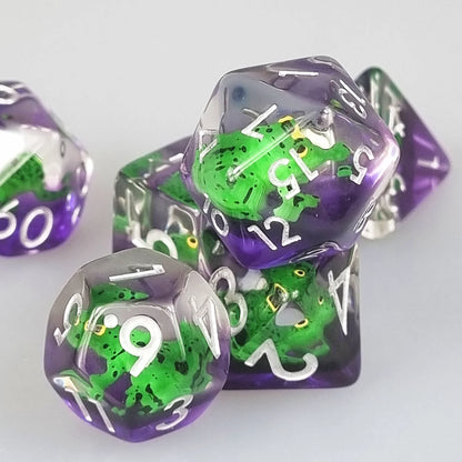 Green Frog Polyhedral Dice Set