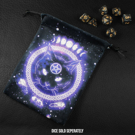 Mage's Moggie Fantasy Drawstring Dice Bag