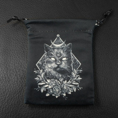 Feline Familiar Fantasy Drawstring Dice Bag
