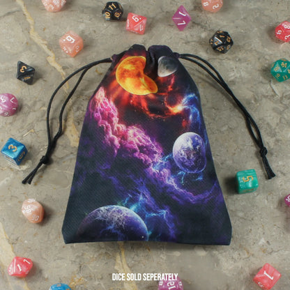 Galactic Dawn Celestial Drawstring Dice Bag