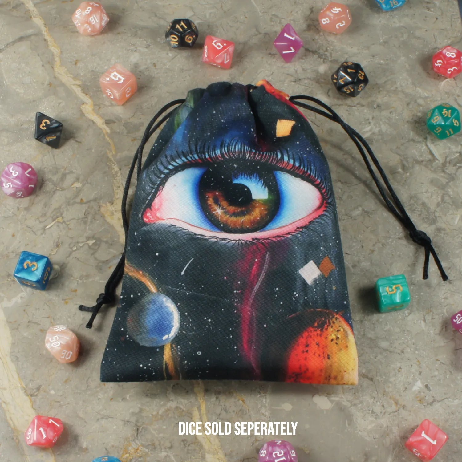 Allseeing Being Celestial Drawstring Dice Bag