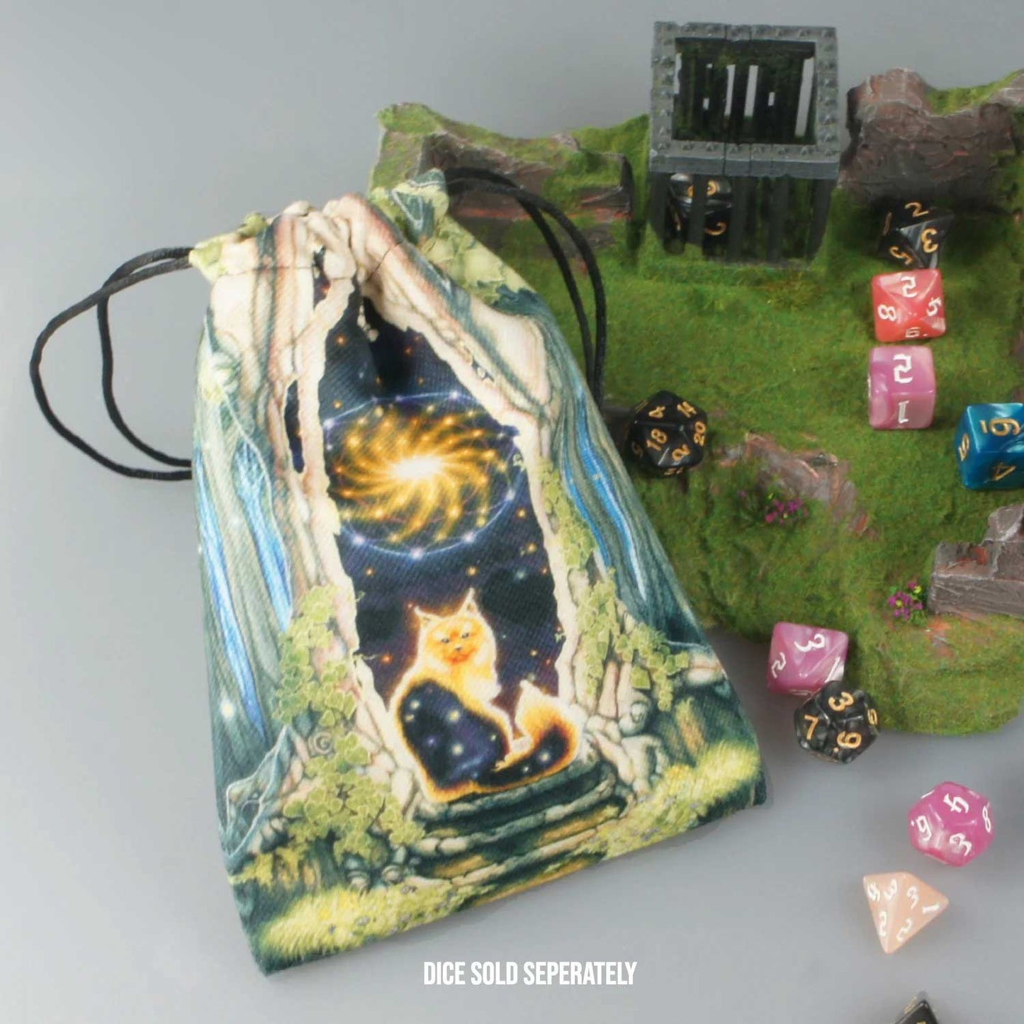 Mystical Forest Fantasy Drawstring Dice Bag