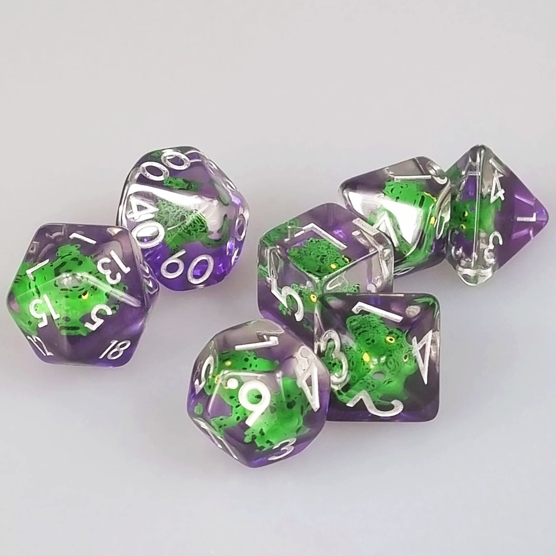 Green Frog Polyhedral Dice Set