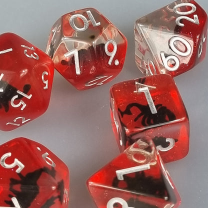 Red Scorpion Polyhedral Dice Set - DiceBag.co.uk